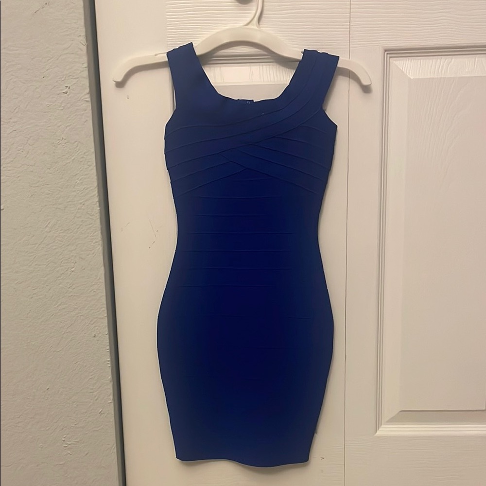 Elegant Blue Bandage Boutique Couture Dress